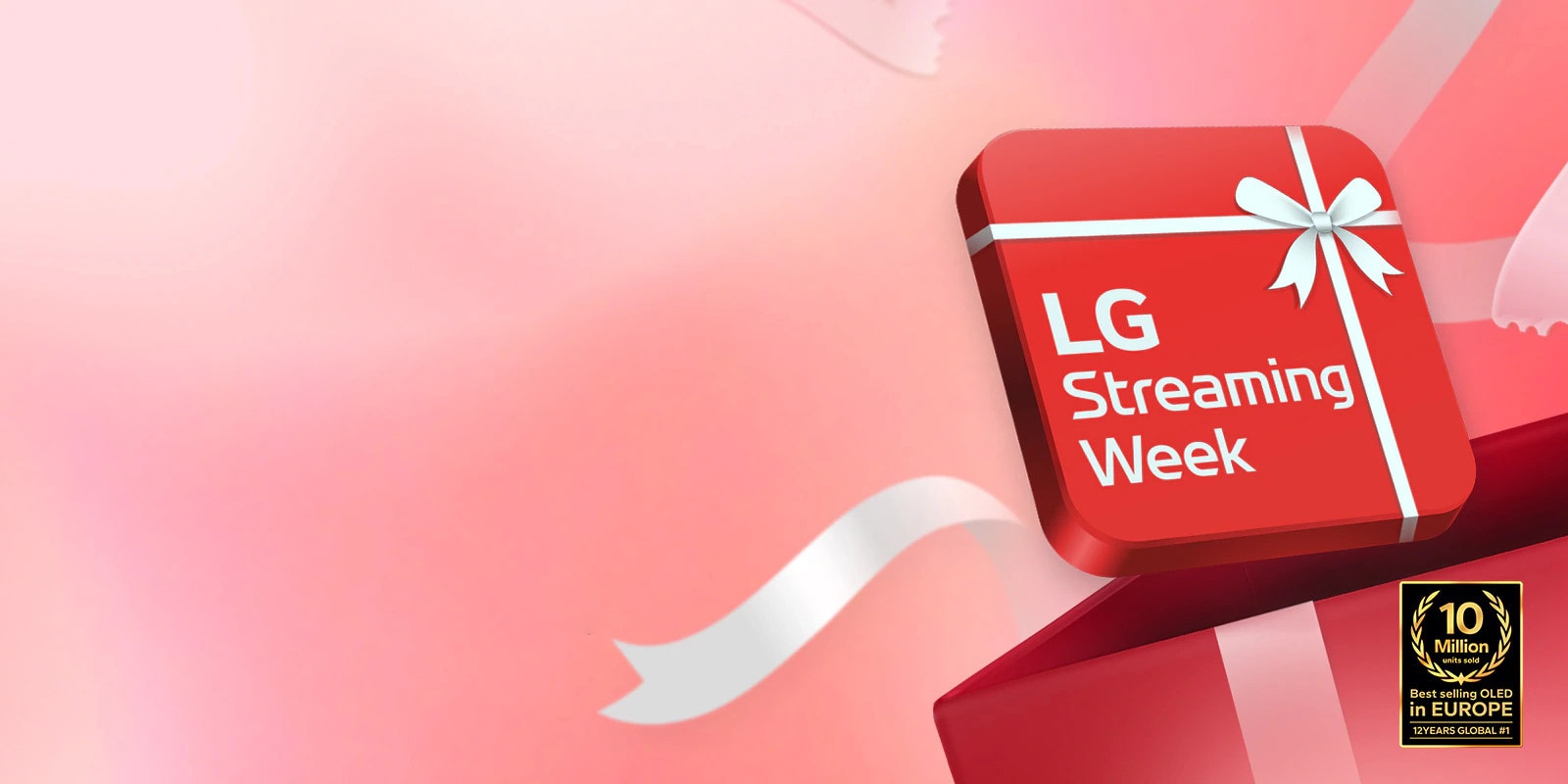 Je umiestnený červený rámček s textom „LG Streaming Week“.