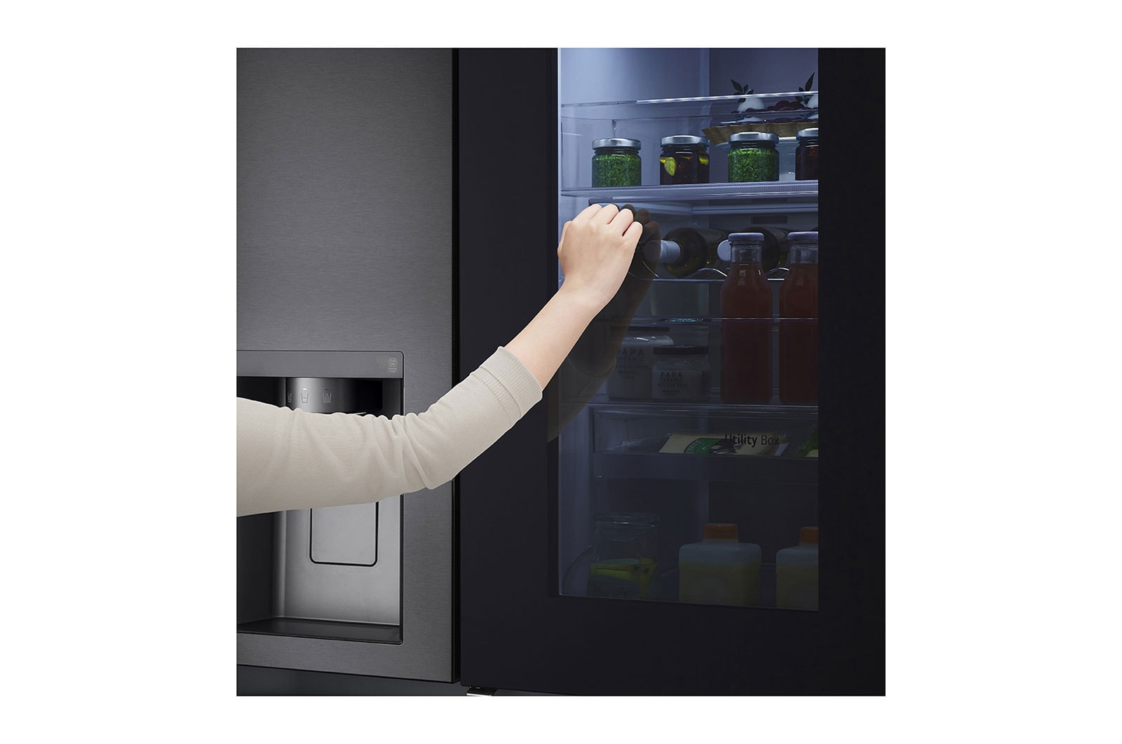 LG ตู้เย็น Instaview Door-in-Door รุ่น GC-X257CQES ขนาด 22.4 คิว ระบบ Inverter Linear Compressor พร้อม Smart WI-FI control ควบคุมสั่งงานผ่านสมาร์ทโฟน, GC-X257CQES